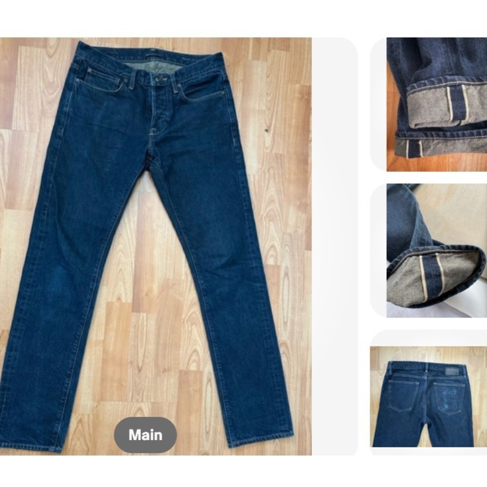 John Varvatos Mens SELVEDGE Indigo Bowery Slim Straight Jeans 31x31 -Labelled 29